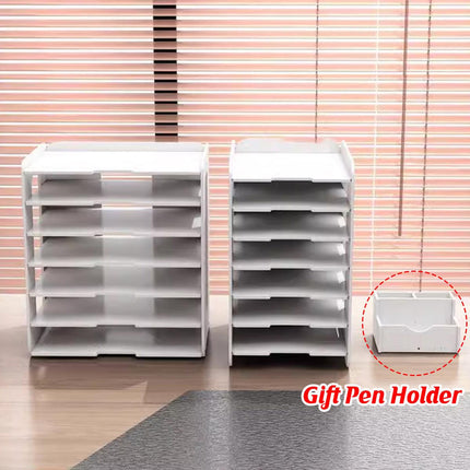 Large Capacity Multi Layer Desktop File Storage Rack Office Document File Rack