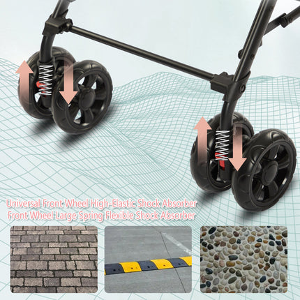 3 in 1 Portable Folding Pet Stroller Outdoor Travel Double Deck Cat Dog Carrier