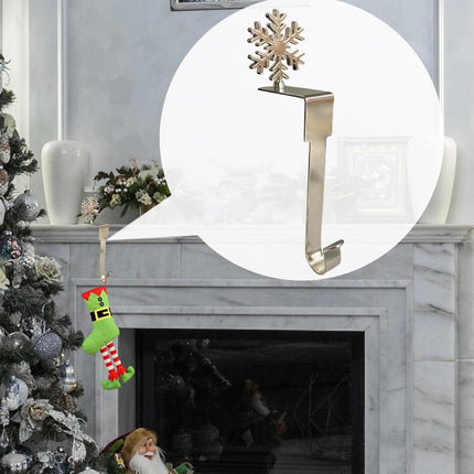 4 Pcs Christmas Stocking Hanger Fireplace Clip Metal Holder Hooks Xmas Tools