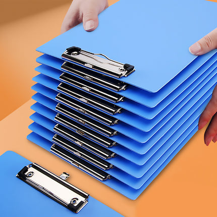 A4 PP Clipboard Set of 10 Hanging Menu Clip Writing Pad Board Blue Folder