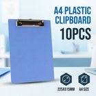 A4 PP Clipboard Set of 10 Hanging Menu Clip Writing Pad Board Blue Folder