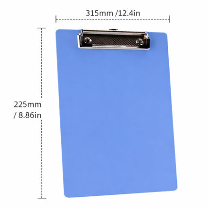 A4 PP Clipboard Set of 10 Hanging Menu Clip Writing Pad Board Blue Folder