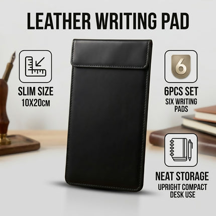 Faux Leather Bill Receipt Holder Clip Set of 6 Magnetic Waterproof Menu Pad