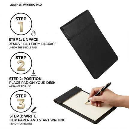 Faux Leather Bill Receipt Holder Clip Set of 6 Magnetic Waterproof Menu Pad