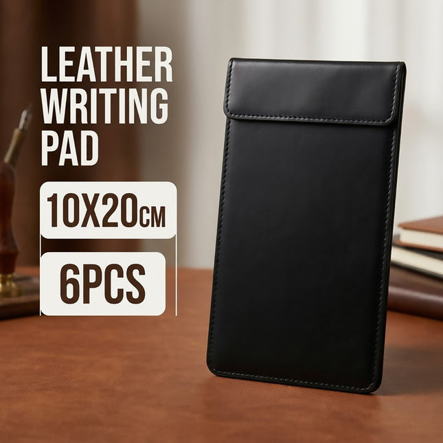 Faux Leather Bill Receipt Holder Clip Set of 6 Magnetic Waterproof Menu Pad