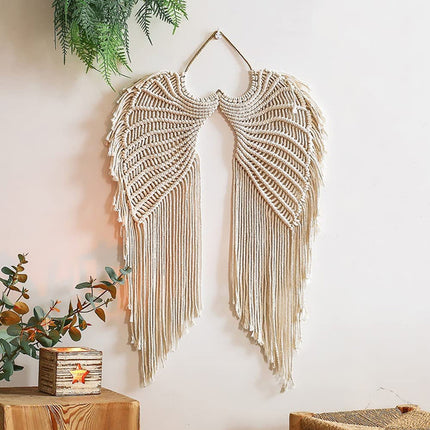 Angel Wings Woven Wall Tapestry Cotton Rope Home Decoration Living Room Art
