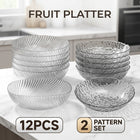 Clear PET Fruit Snack Bowls 12 Pack 2 Pattern Set