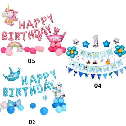 45-50 Pcs Happy Birthday 3D Unicorn Decoration Balloons Diy Decor Party Set Au - Aimall