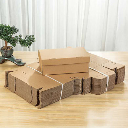 20pcs Kraft Paper Shoe Boxes Clamshell Storage Box for Men Women Shoes Organizer