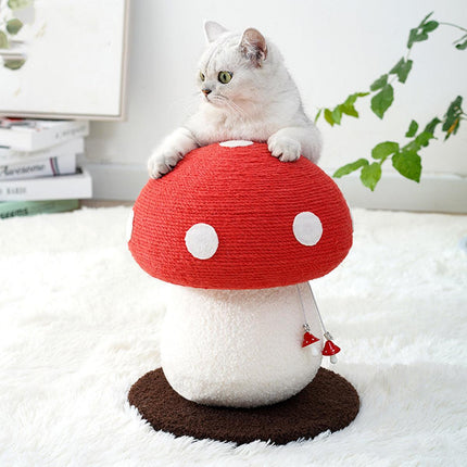 Red Mushroom Cat Climbing Frame Vertical Scratching Post Board Pet Furniture