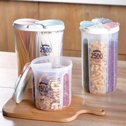 Kitchen Storage Box Transparent with Lid Food Container Tank Pantry Organizer