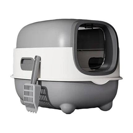 Large Fully Enclosed Cat Litter Box Lift Lid Odour Control Easy Clean Kitty