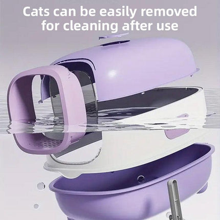 Large Fully Enclosed Cat Litter Box Lift Lid Odour Control Easy Clean Kitty