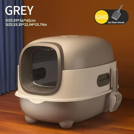 Large Fully Enclosed Cat Litter Box Lift Lid Odour Control Easy Clean Kitty