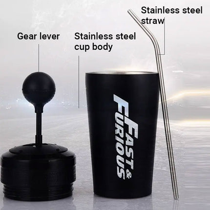 Stainless Steel Large Capacity Car Cup with Straw Drinking Cup Travel Mug