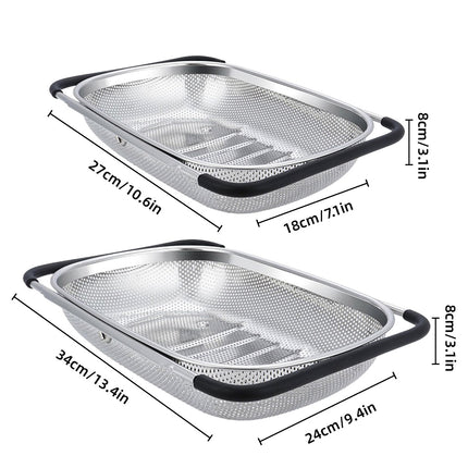 Stainless Steel Sink Basket Vegetable Washer Drain Rack Kitchen Storage Holder