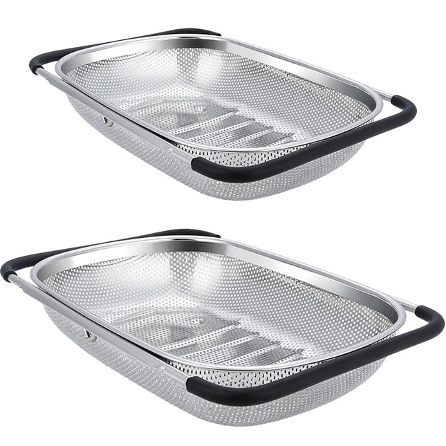 Stainless Steel Sink Basket Vegetable Washer Drain Rack Kitchen Storage Holder