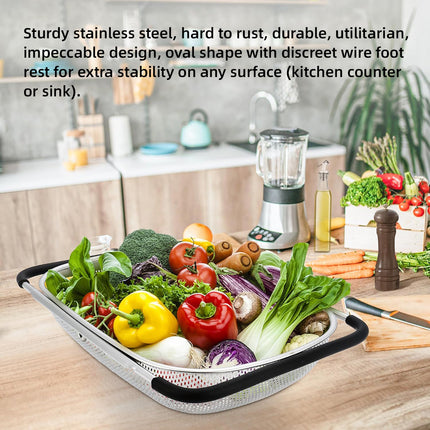 Stainless Steel Sink Basket Vegetable Washer Drain Rack Kitchen Storage Holder