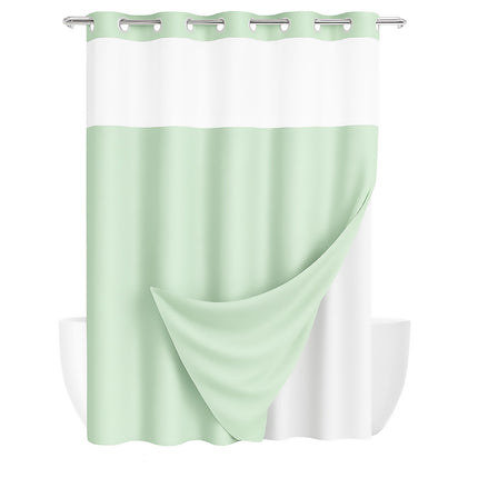 Double Waffle Shower Curtain Waterproof Mildew Resistant for Bathroom Use