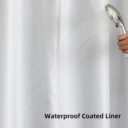 Double Waffle Shower Curtain Waterproof Mildew Resistant for Bathroom Use