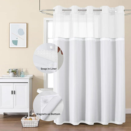 Double Waffle Shower Curtain Waterproof Mildew Resistant for Bathroom Use