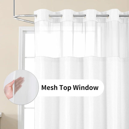 Double Waffle Shower Curtain Waterproof Mildew Resistant for Bathroom Use