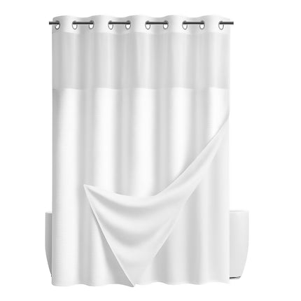 Double Waffle Shower Curtain Waterproof Mildew Resistant for Bathroom Use