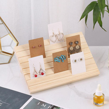 Wooden Earrings and Studs Display Rack Jewellery Organizer Stand 7 Slots Storage