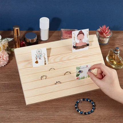 Wooden Earrings and Studs Display Rack Jewellery Organizer Stand 7 Slots Storage