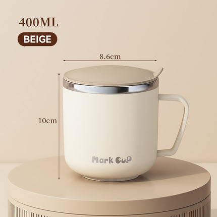 Stainless Steel Coffee Mug with Lid 400ml Food-Grade for Hot Cold Drinks Use