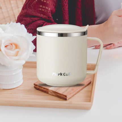 Stainless Steel Coffee Mug with Lid 400ml Food-Grade for Hot Cold Drinks Use