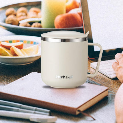 Stainless Steel Coffee Mug with Lid 400ml Food-Grade for Hot Cold Drinks Use