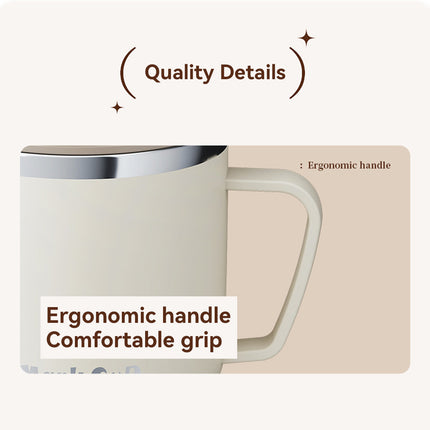 Stainless Steel Coffee Mug with Lid 400ml Food-Grade for Hot Cold Drinks Use