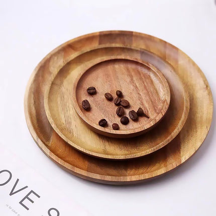 Acacia Wood Round Serving Trays 30cm 3 Pack