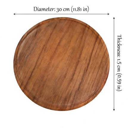 Acacia Wood Round Serving Trays 30cm 3 Pack