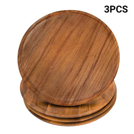 Acacia Wood Round Serving Trays 30cm 3 Pack