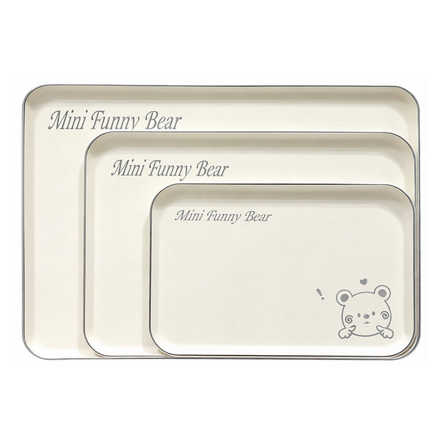 Mini Funny Bear Rectangular Tray Set 3 Sizes Beige