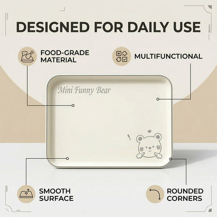 Mini Funny Bear Rectangular Tray Set 3 Sizes Beige