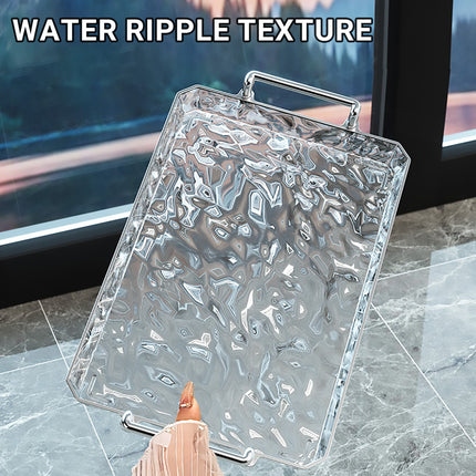 Clear Water Ripple Acrylic Trays with Handles 2 Pack