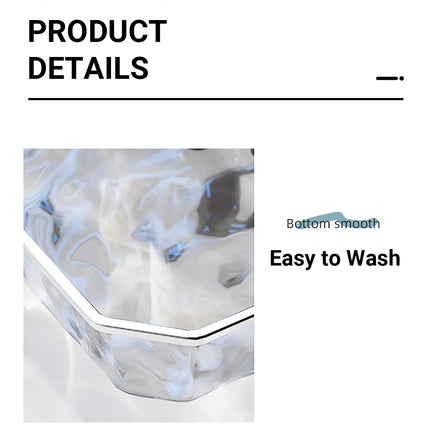 Clear Water Ripple Acrylic Trays with Handles 2 Pack