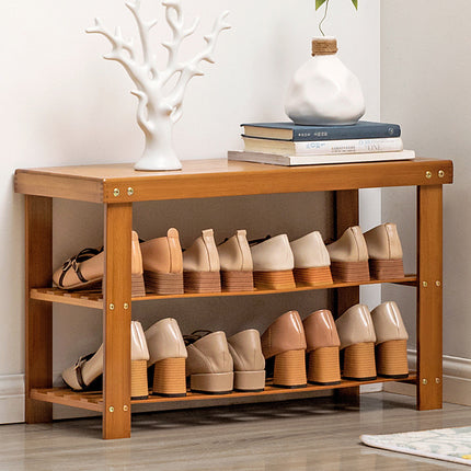 Shoe Changing Bench with Shoe Storage Rack Space Saving for Entryway Hallway