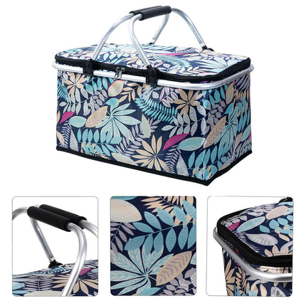 Foldable Picnic Basket Outdoor Camping Carrying Basket Portable Food Storage