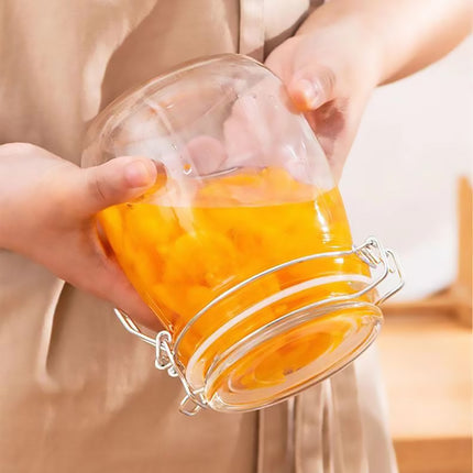 Clip On Glass Storage Jars 500ml or 1000ml 6 Pack