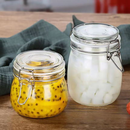 Clip On Glass Storage Jars 500ml or 1000ml 6 Pack