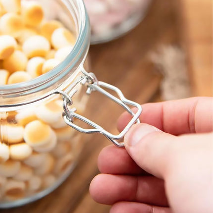 Clip On Glass Storage Jars 500ml or 1000ml 6 Pack