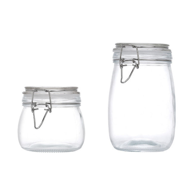 Clip On Glass Storage Jars 500ml or 1000ml 6 Pack