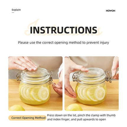 Clip On Glass Storage Jars 500ml or 1000ml 6 Pack