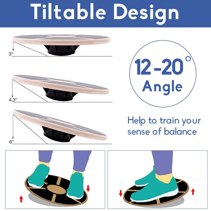 Sports Wooden Thickened Balance Board Fitness Balance Plate Anti-slip