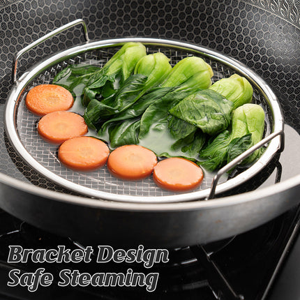 Stainless Steel Frying Skimmer Oil Drain Mesh Rack with Tray 22cm Heat Resistant