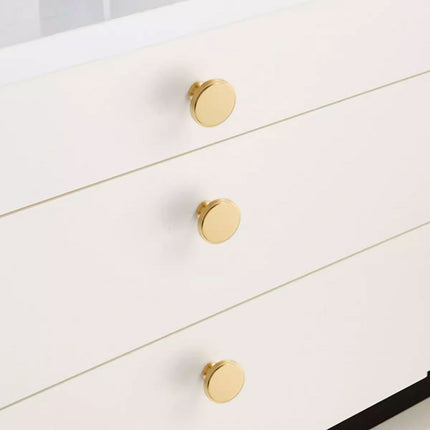 Wardrobe Drawer Handle Gold Copper Round Pull Single Hole Modern Cabinet Knob